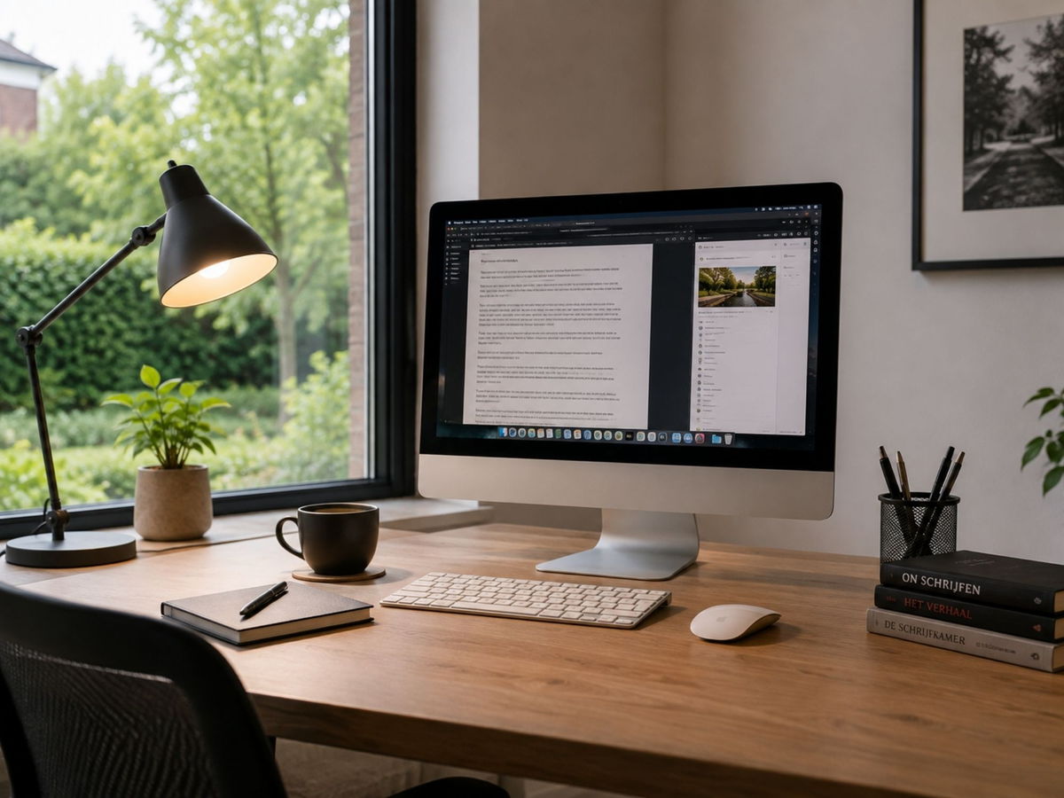De werkplek waar de teksten van deze site worden gemaakt