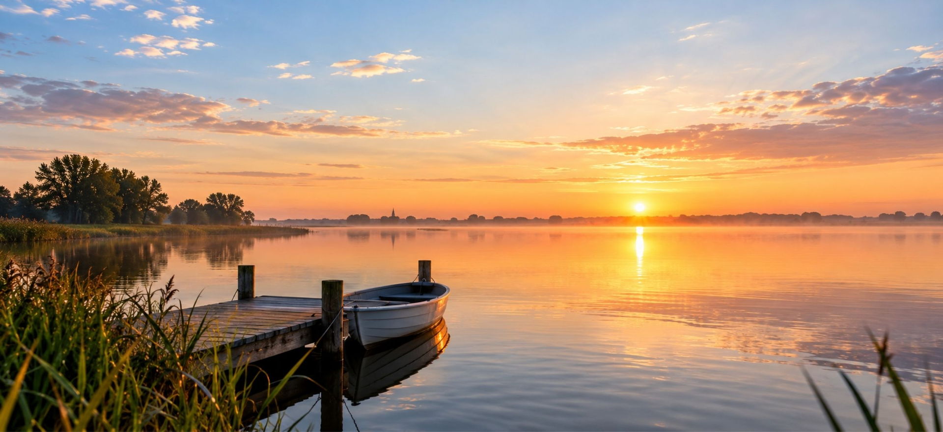 Water bij zonsopgang, veel ruimte
