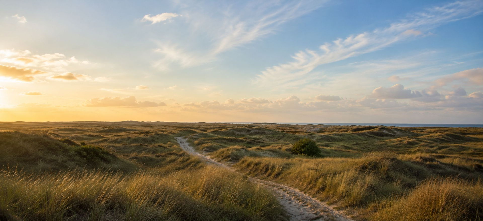 Duinen of open veld met veel lucht. Voor de citaatbanen.